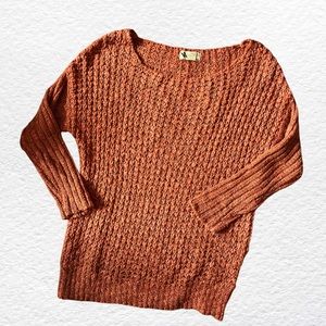 #314 Katsumi Crew Neck Orange Drop Shoulder Sweater